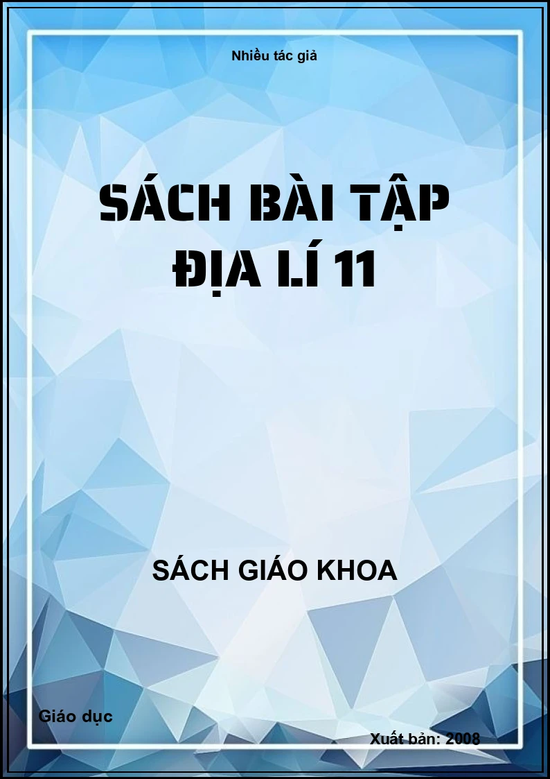 Sách Bài Tập Địa Lí 11