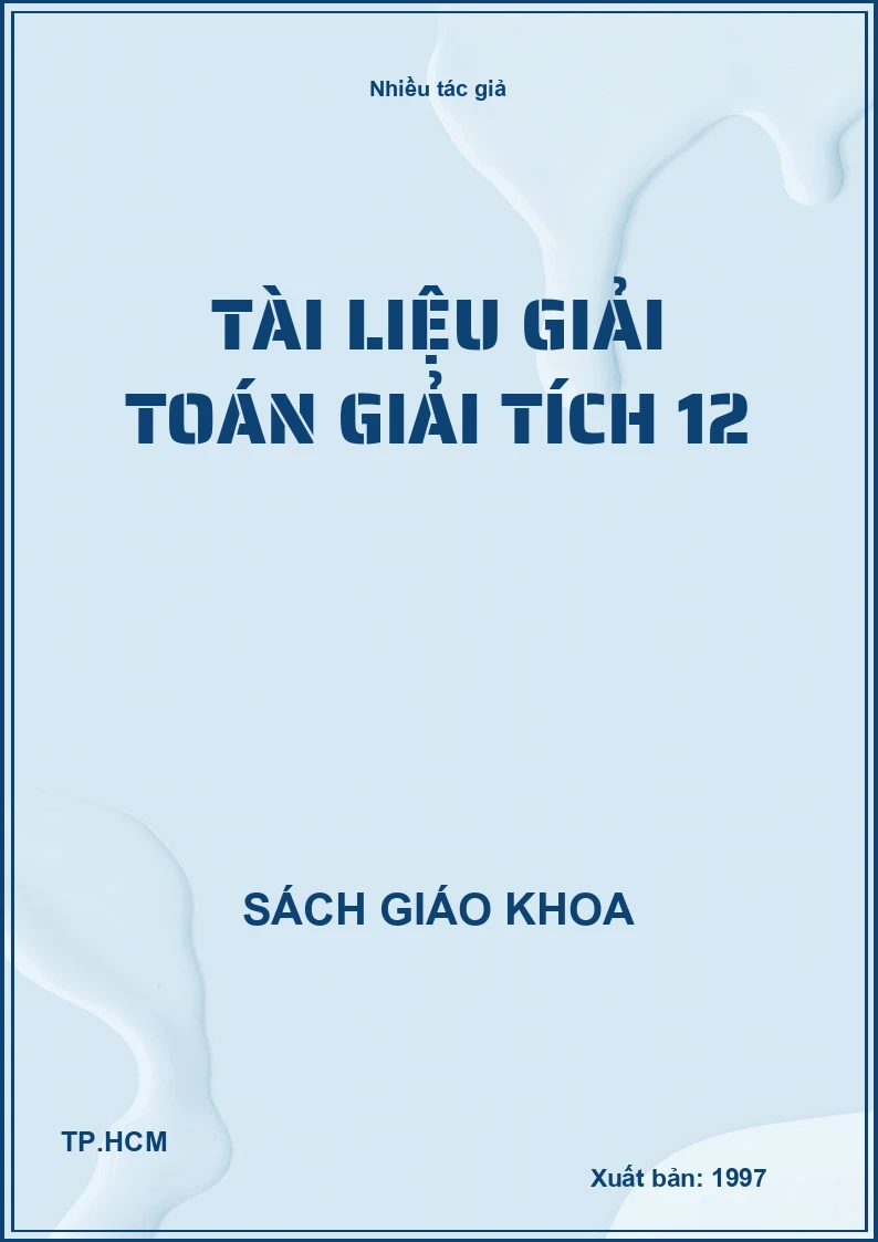 Tài Liệu Giải Toán Giải Tích 12