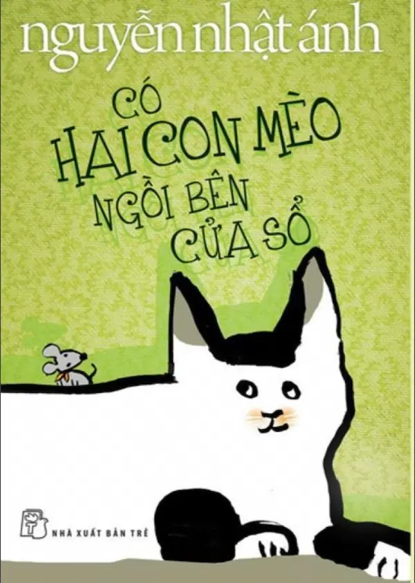 Có hai con mèo ngồi bên cửa sổ