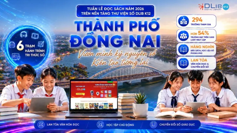 TP. Đồng Nai lan tỏa mạnh mẽ Tuần lễ đọc sách 2026 cùng Thư viện số DLib K12: Nhiều tập thể và học sinh tiêu biểu được tuyên dương