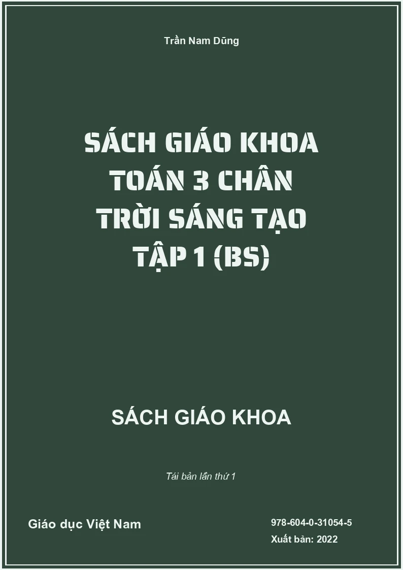 Sách giáo khoa toán 3 chân trời sáng tạo tập 1 (BS)