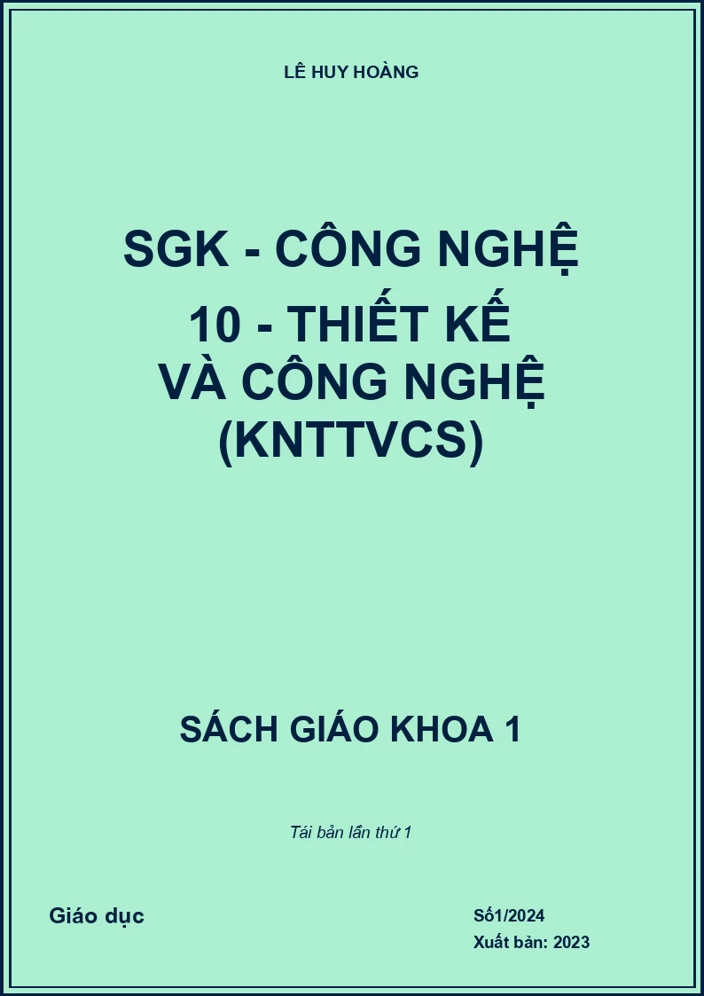 SGK - Công nghệ 10 - Thiết kế và Công nghệ (KNTTVCS)