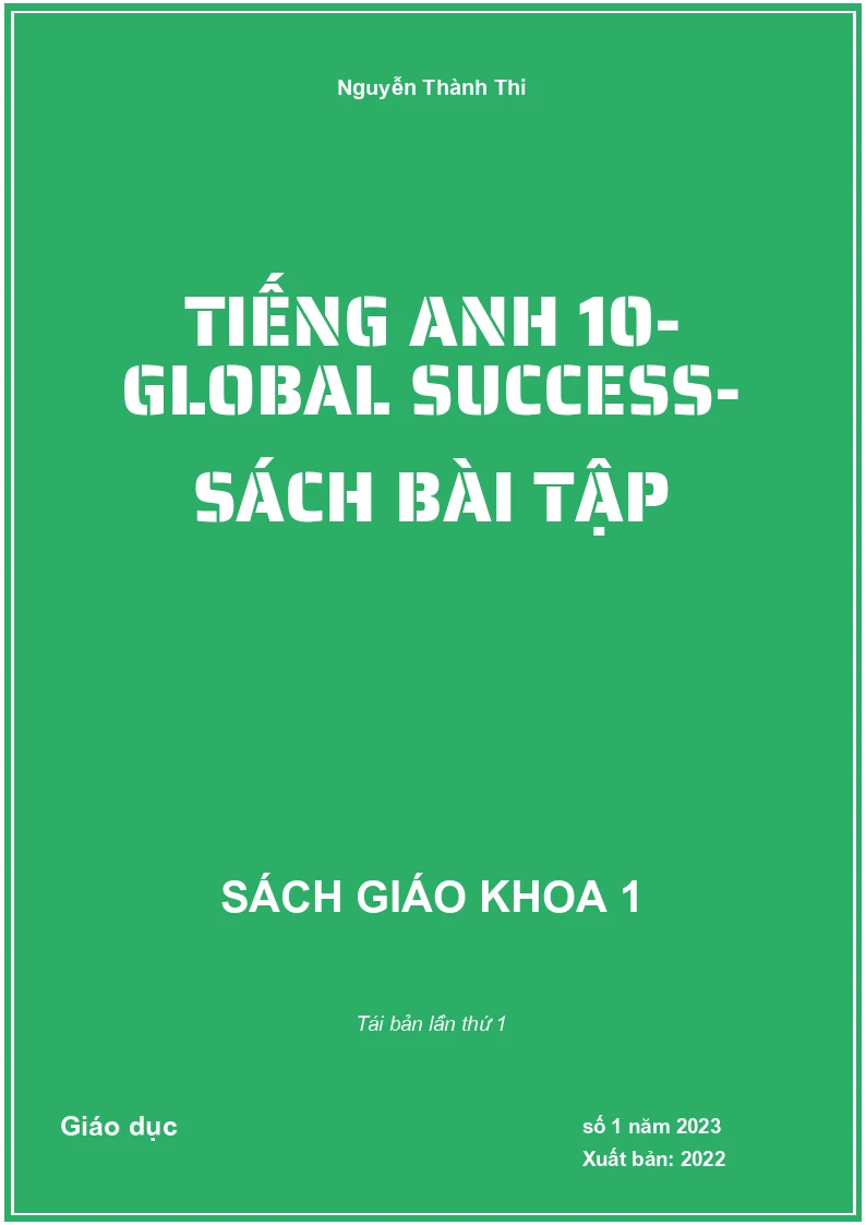 Tiếng Anh 10- Global Success- Sách bài tập