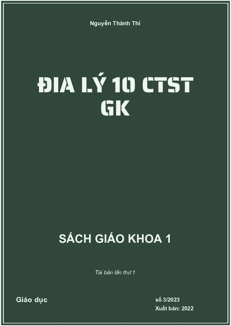 đia lý 10 ctst GK