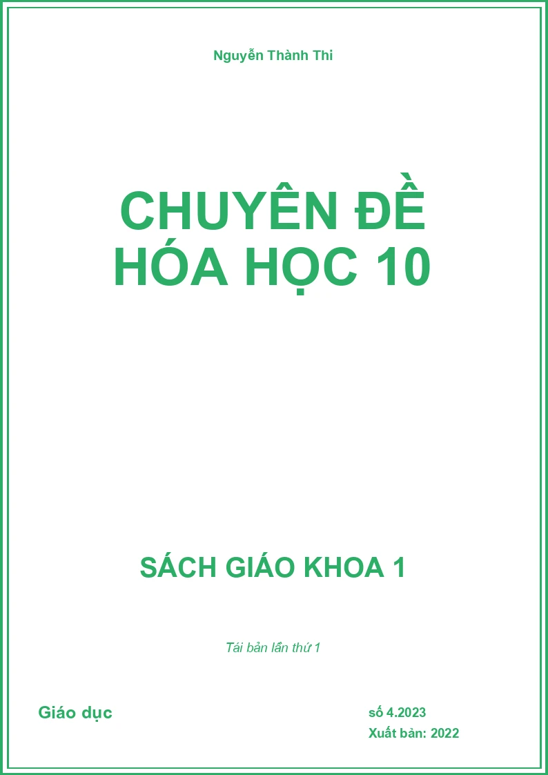 Chuyên đề Hóa học 10