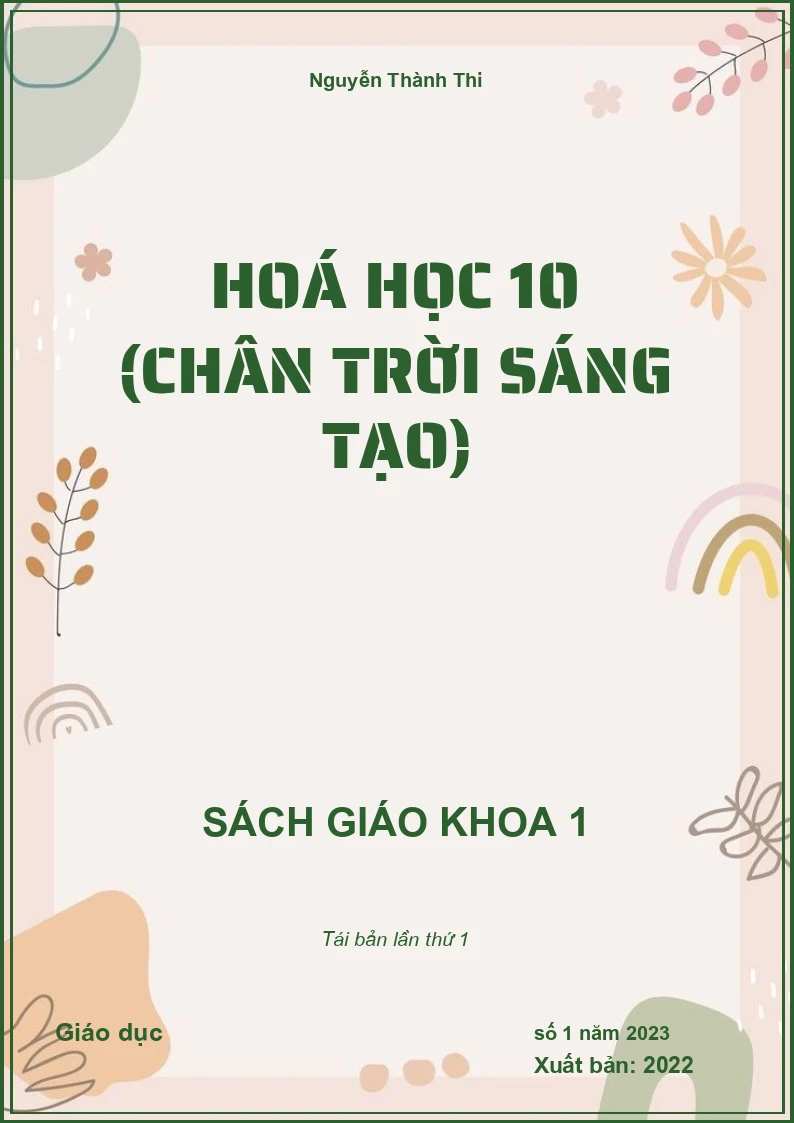 Hoá học 10 (Chân trời sáng tạo)