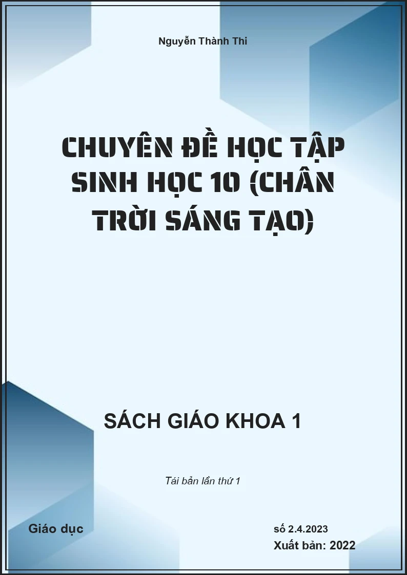 Chuyên đề học tập Sinh học 10 (Chân trời sáng tạo)