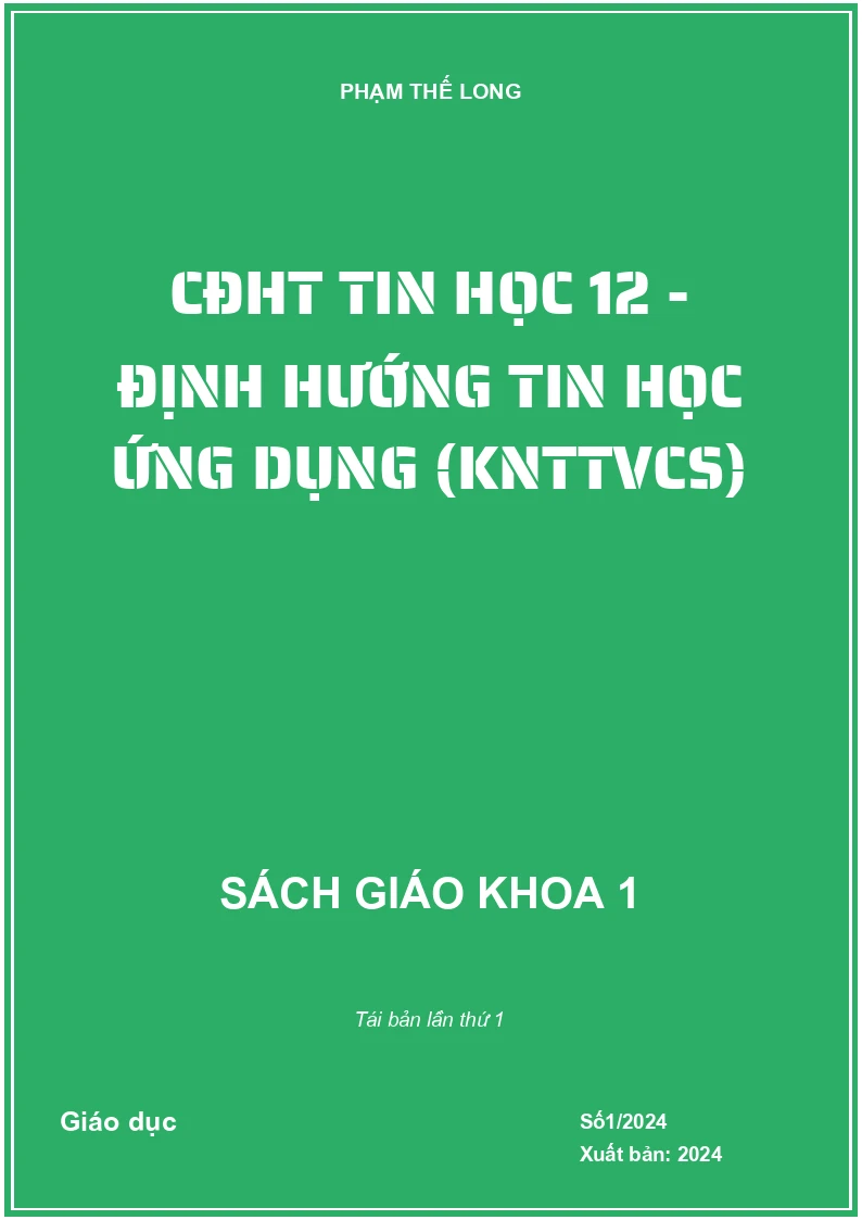 CĐHT Tin học 12 - Định hướng Tin học ứng dụng (KNTTVCS)