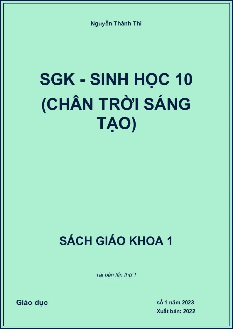 SGK - Sinh học 10 (Chân trời sáng tạo)