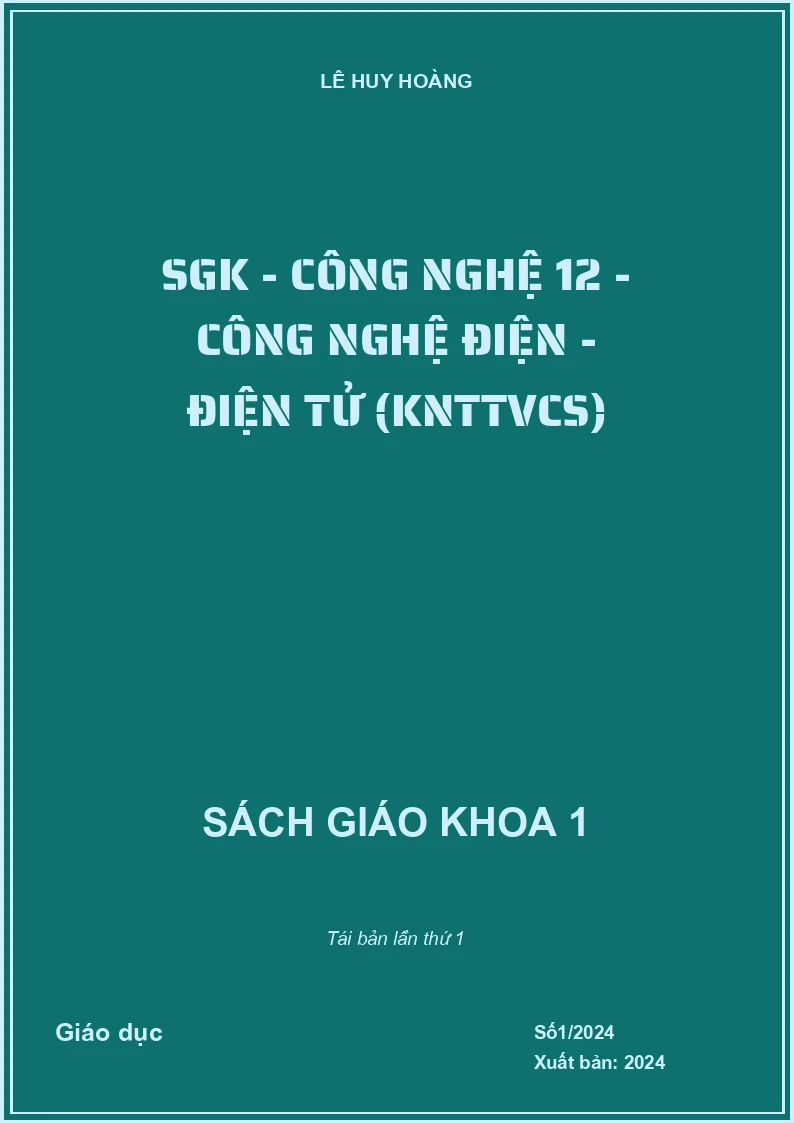 SGK - Công nghệ 12 - Công nghệ Điện - Điện tử (KNTTVCS)