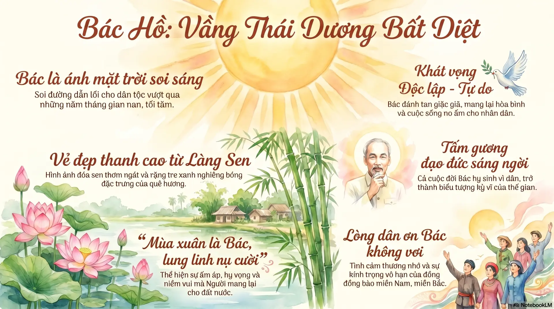 Bác Hồ như vầng Thái Dương Bất Diệt