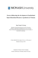 Factors influencing the development of institutional Open Educational Resource repositories in Vietnam
