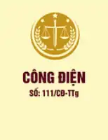 Công điện số 111/CĐ-TTg