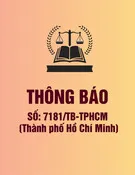 Thông báo số 7181/TB-TPHCM (Thành phố Hồ Chí Minh)