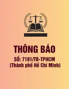 Thông báo số 7181/TB-TPHCM (Thành phố Hồ Chí Minh)