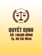 Quyết định số 106/QĐ-UBND Tp. Hồ Chí Minh