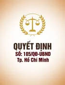 Quyết định số 105/QĐ-UBND Tp. Hồ Chí Minh