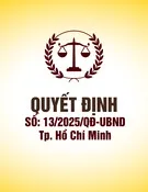 Quyết định số 13/2025/QĐ-UBND Tp. Hồ Chí Minh