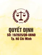 Quyết định số 19/2025/QĐ-UBND Tp. Hồ Chí Minh
