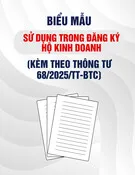 Mẫu Giấy đề nghị đăng ký hộ kinh doanh (Kèm theo Thông tư 68/2025/TT-BTC)