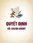 Quyết định số 404/QĐ-BGDĐT
