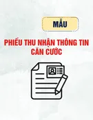 Mẫu Phiếu thu nhận thông tin Căn cước (Mẫu CC01)