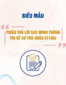 Phiếu trả lời xác minh thông tin về cư trú (Mẫu CT10a)