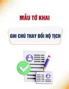 Mẫu Tờ khai ghi chú thay đổi hộ tịch
