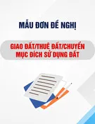 Mẫu Đơn đề nghị giao đất/thuê đất/chuyển mục đích sử dụng đất/giao đất và giao rừng