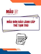 Mẫu Đơn bảo lãnh cấp thẻ tạm trú (Theo Thông tư 04/2015/TT-BCA)