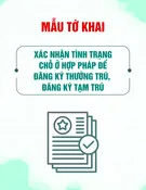 Mẫu Tờ khai xác nhận tình trạng chỗ ở hợp pháp, diện tích nhà ở tối thiểuđể đăng ký thường trú, đăng ký tạm trú
