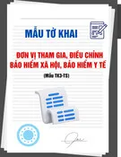 Mẫu Tờ khai đơn vị tham gia, điều chỉnh bảo hiểm xã hội, bảo hiểm y tế (Mẫu TK3-TS)
