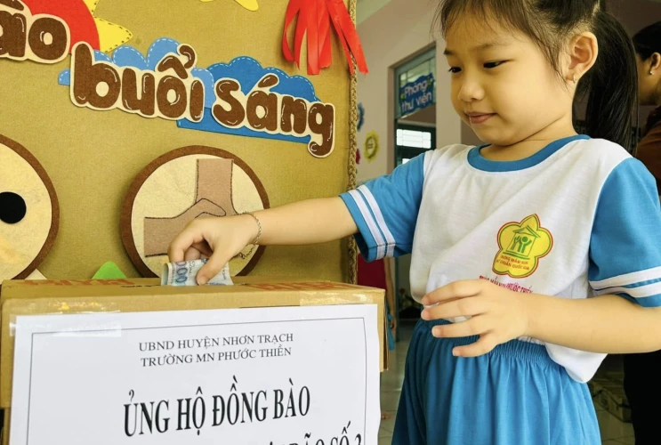 Trường Mầm non Phước Thiền hướng về miền Bắc – chung tay chia sẻ yêu thương