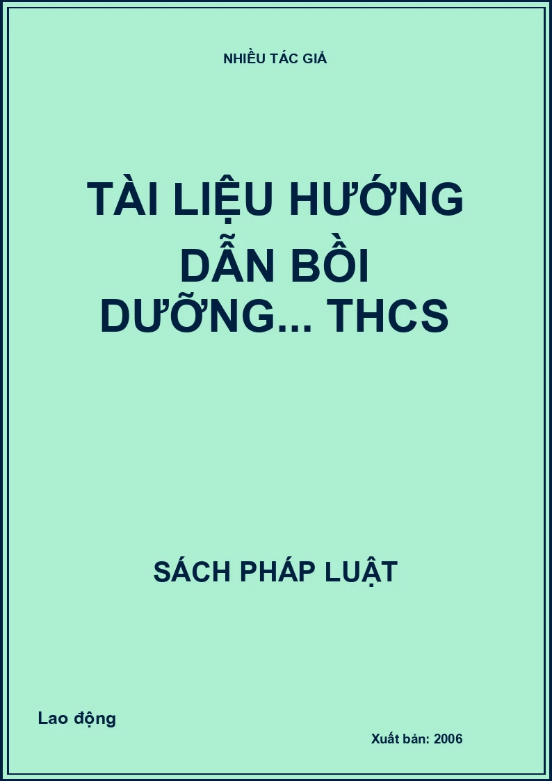 Tài Liệu Hướng Dẫn Bồi Dưỡng... THCS