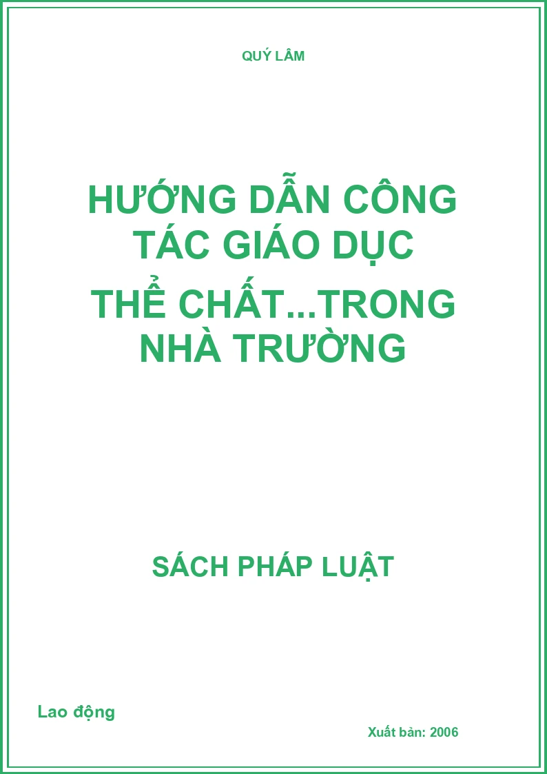 Hướng Dẫn Công Tác Giáo Dục Thể Chất...Trong Nhà Trường