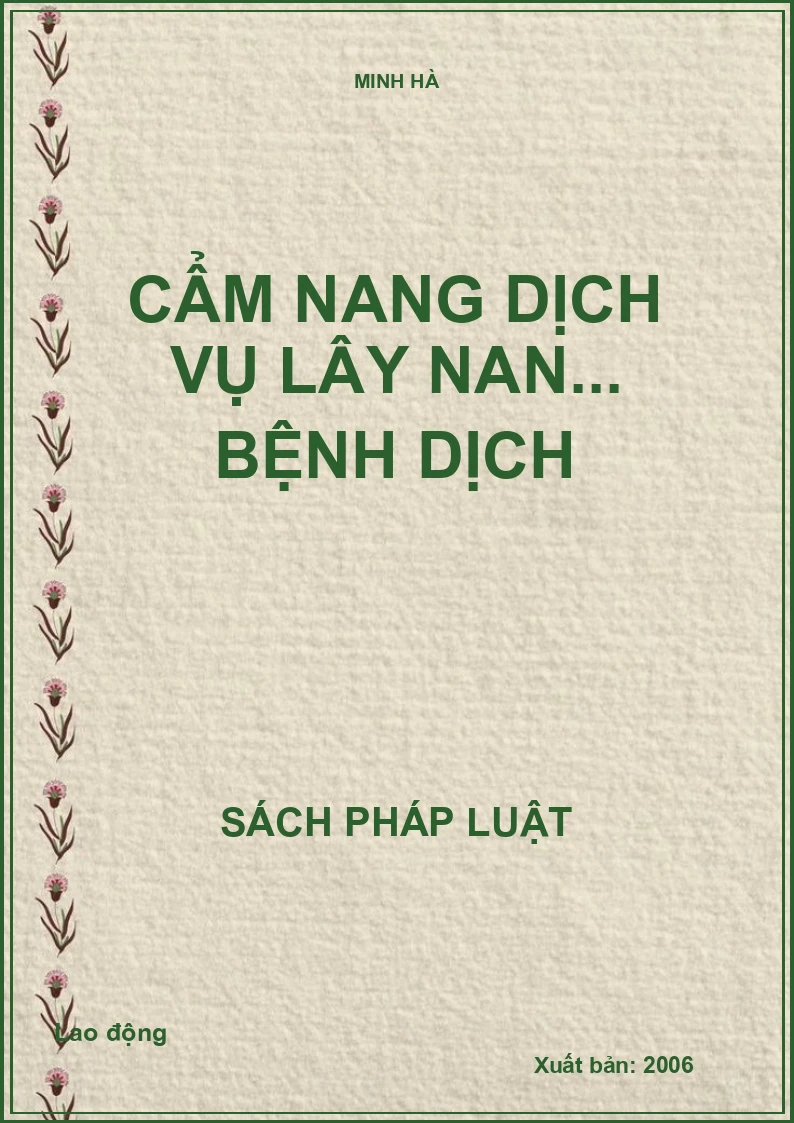 Cẩm Nang Dịch Vụ Lây Nan... Bệnh Dịch