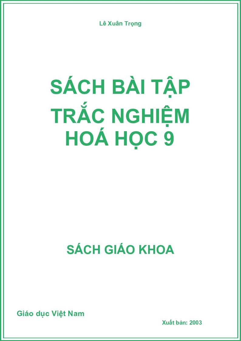 Sách Bài Tập Trắc Nghiệm Hoá Học 9