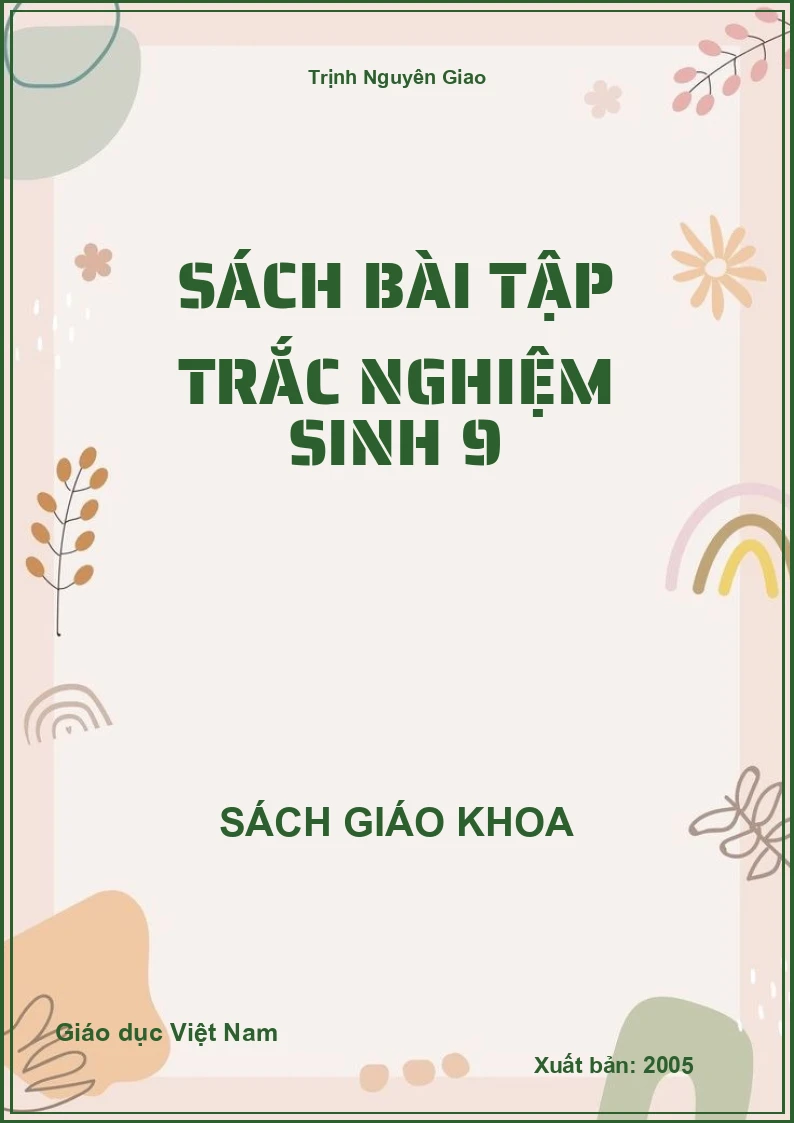 Sách Bài Tập Trắc Nghiệm Sinh 9