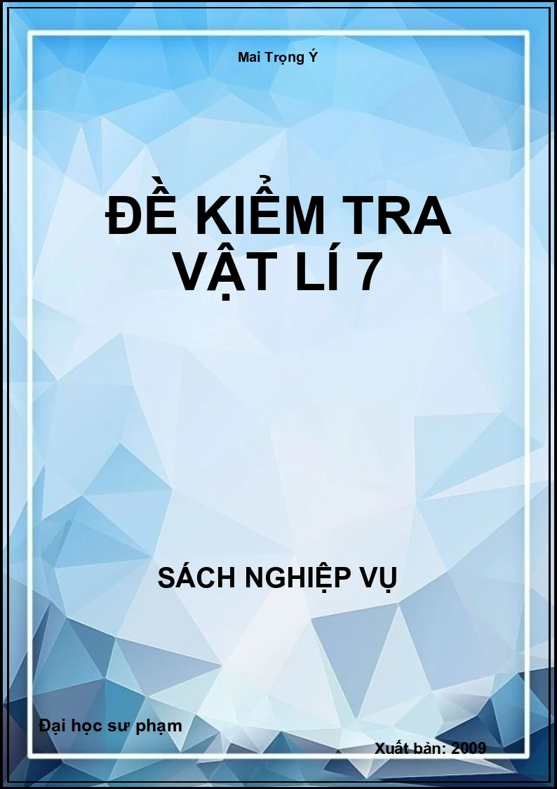 Đề Kiểm Tra Vật Lí 7