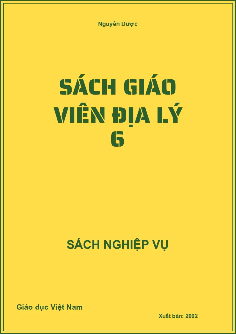 Sách Giáo Viên Địa Lý 6
