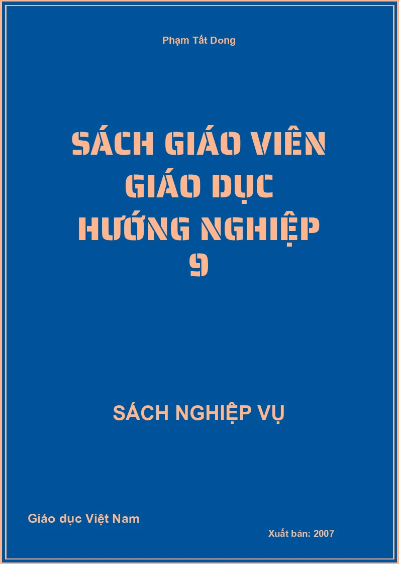 Sách Giáo Viên Giáo Dục Hướng Nghiệp 9