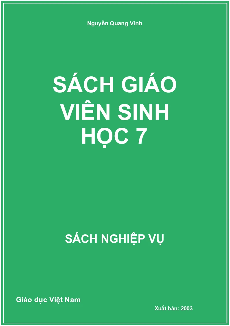 Sách Giáo Viên Sinh Học 7