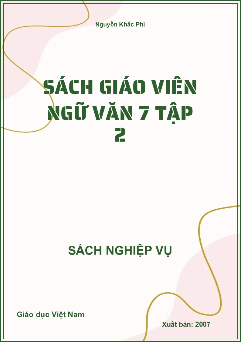 Sách Giáo Viên Ngữ Văn 7 Tập 2