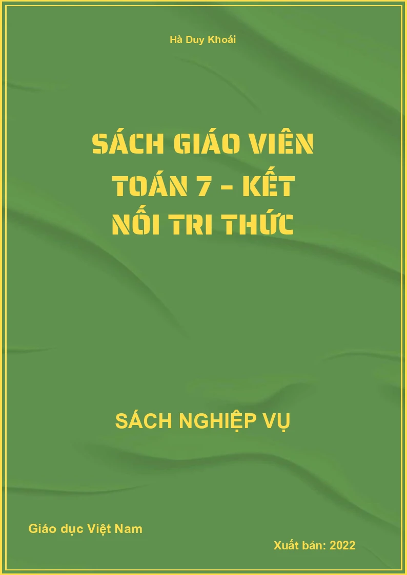 Sách giáo viên Toán 7 – Kết Nối Tri Thức