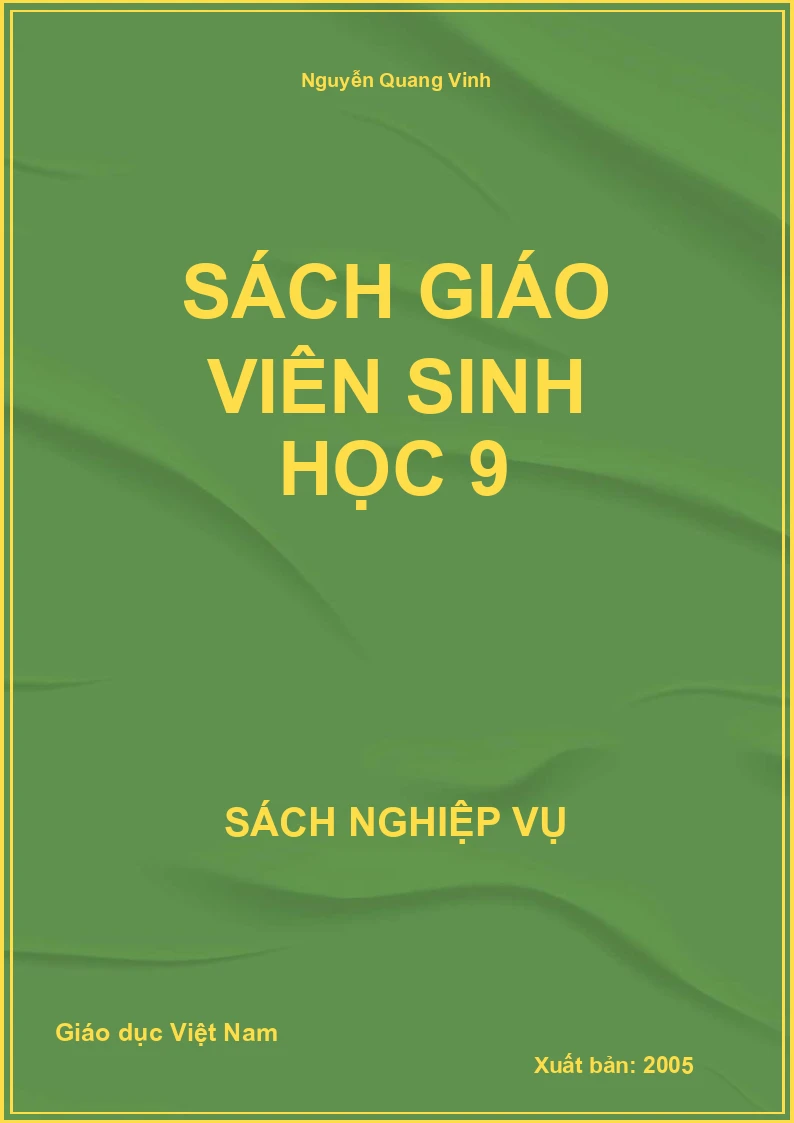 Sách Giáo Viên Sinh Học 9