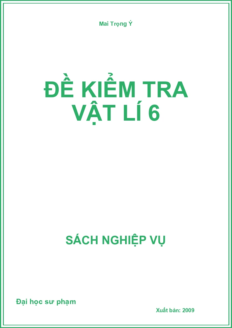 Đề Kiểm Tra Vật Lí 6