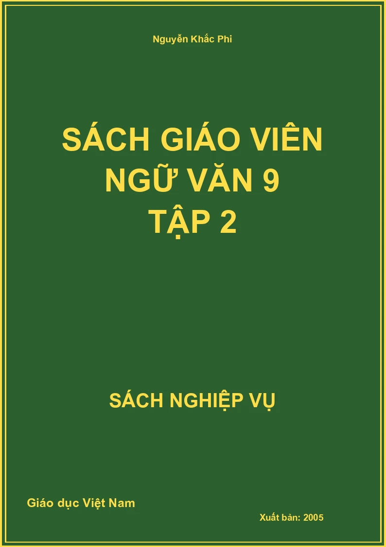 Sách Giáo Viên Ngữ Văn 9 Tập 2