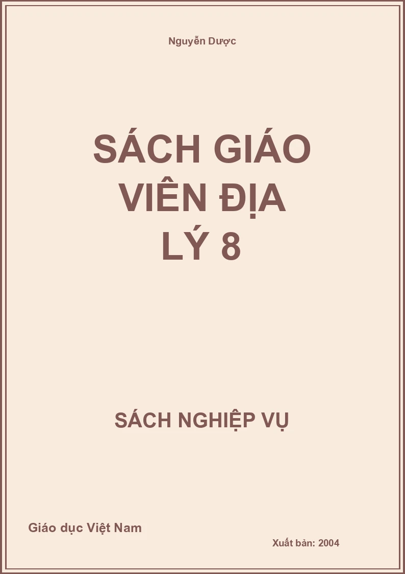 Sách Giáo Viên Địa Lý 8