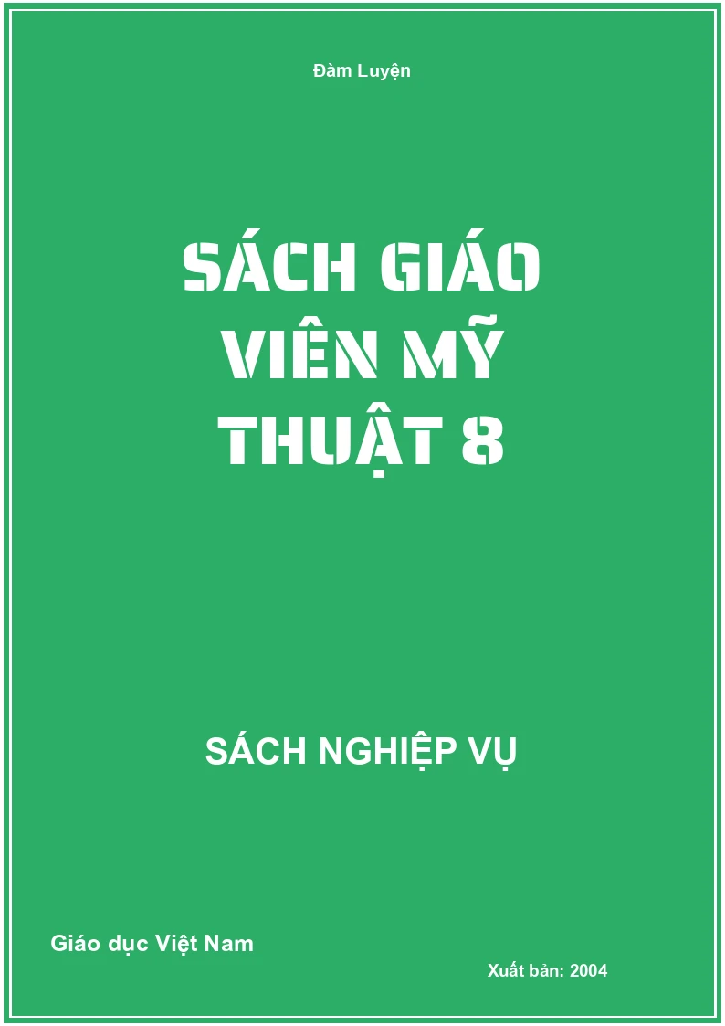 Sách Giáo Viên Mỹ Thuật 8