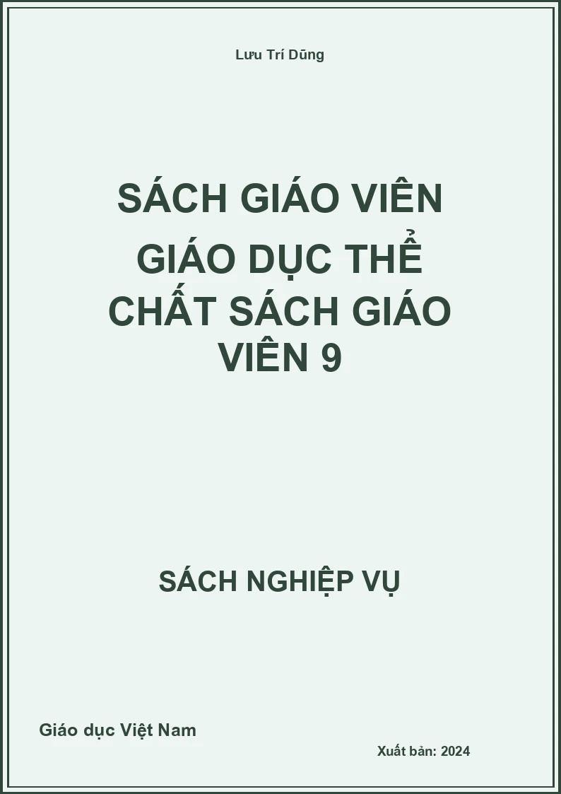 Sách Giáo Viên Giáo Dục Thể Chất Sách Giáo Viên 9
